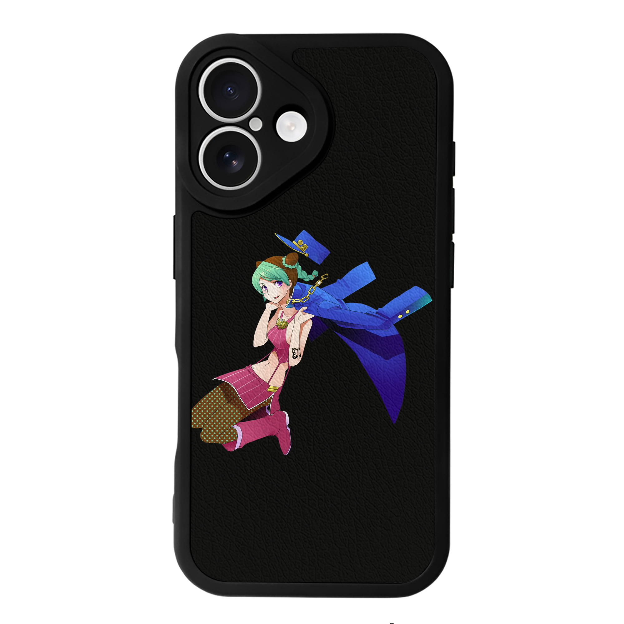 （画像用） "ジョジョの奇妙な冒険 くうじょう ジョリーン JoJo's Bizarre Adventure Jolyne Cujoh " 【iPhone 16シリーズ対応】シリコンスマホケース（レザー調） 材質：シリコン